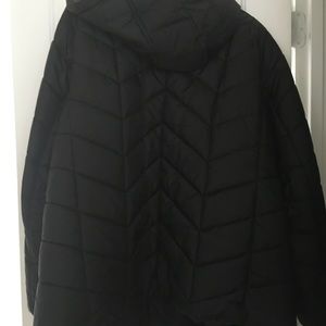 Black midweight plus size bubble coat